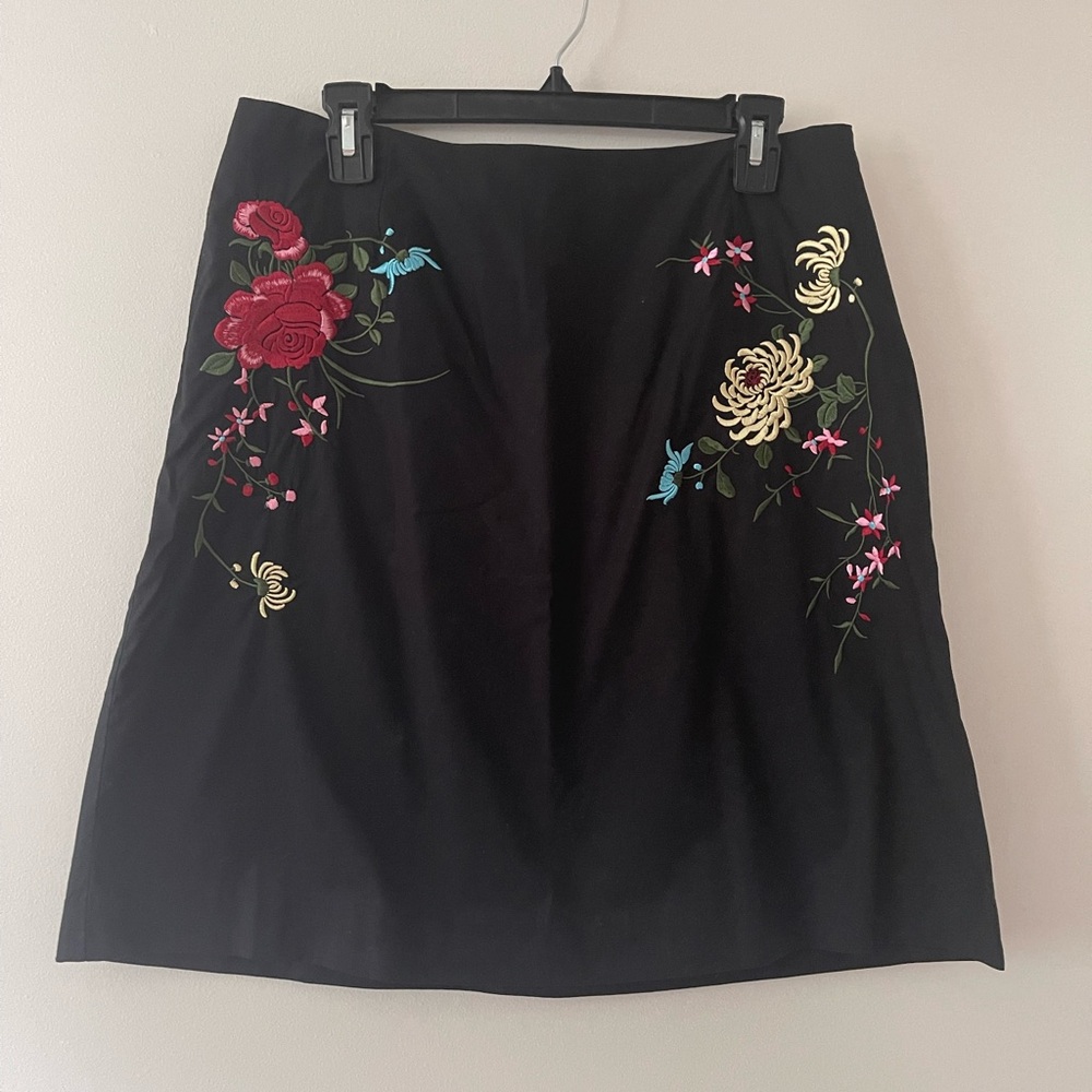 Autograph Embroidered ALine Floral Skirt